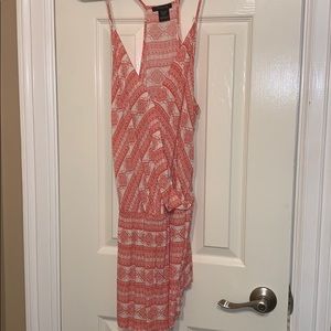 coral tribal romper